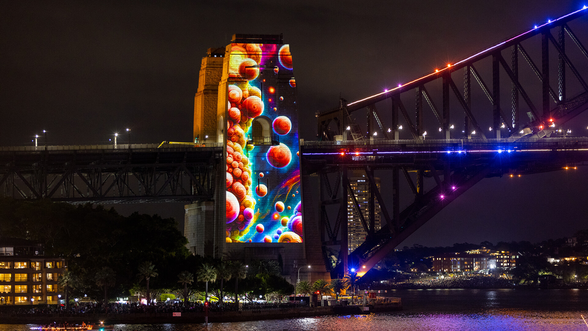 Sydney NYE 23/24 featuring AI projections by VANDAL