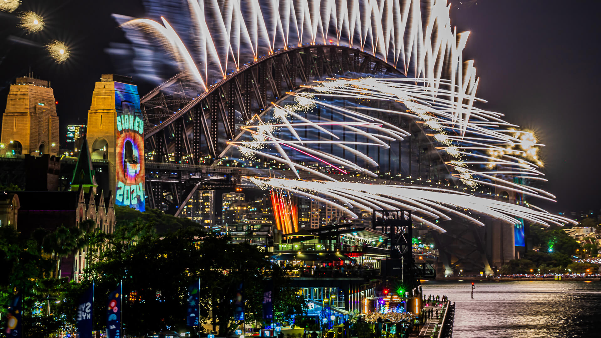 Sydney NYE 23/24 featuring AI projections by VANDAL