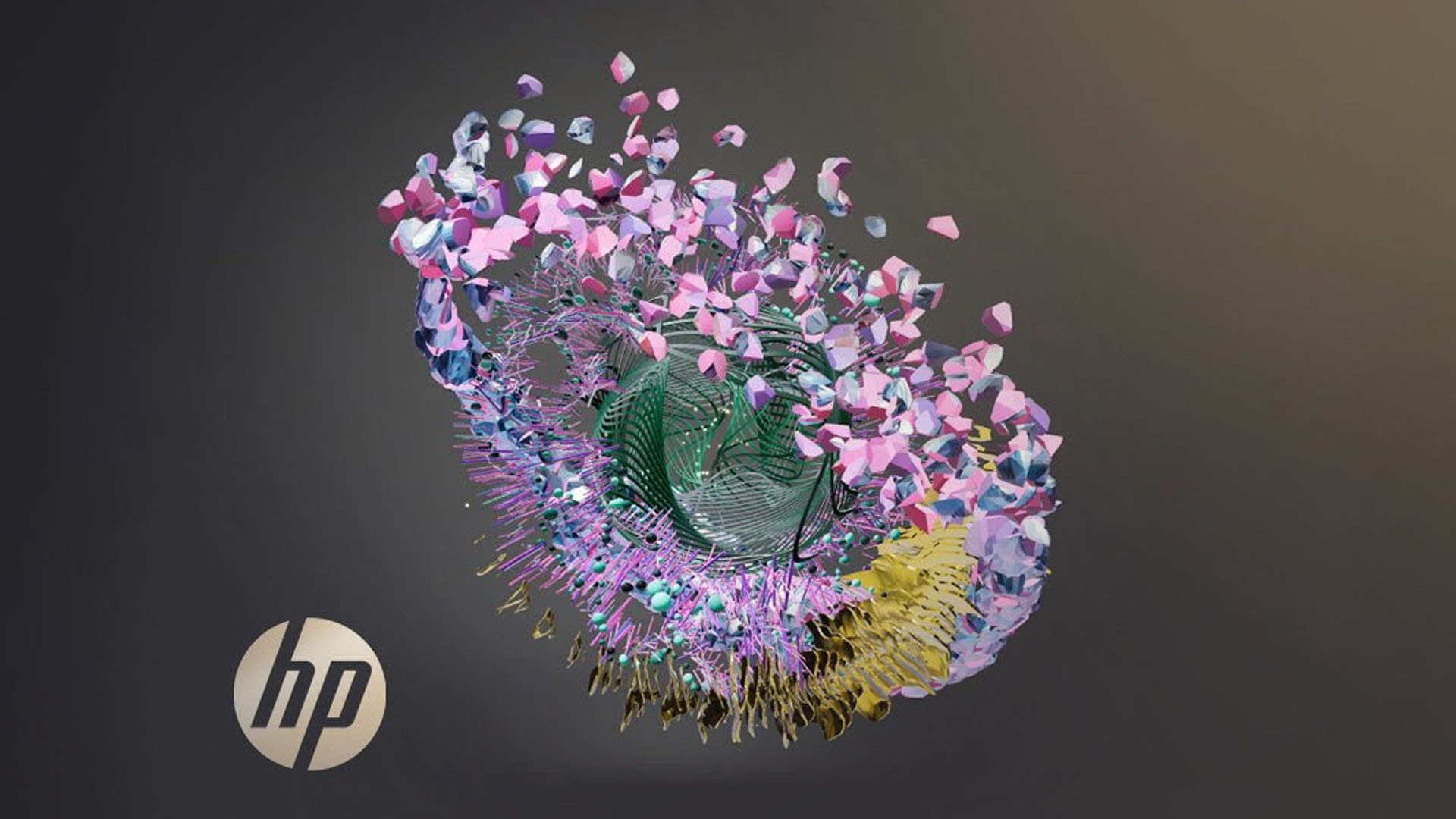 Digital art image showing stylised data as art for HP. brand campaign